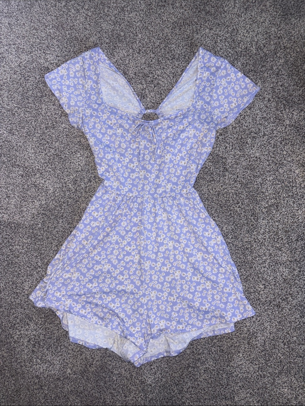 Arizona Jean Company Lavender Floral Tie-Front Romper